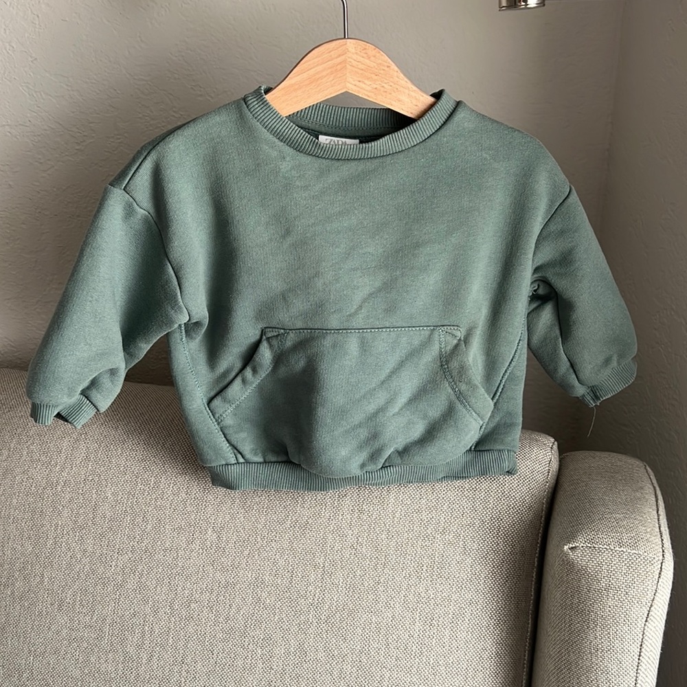 Zara kids sweatshirt mint blue size 6-9 months
